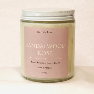 Merrily Home Soy Candle - Sandalwood Rose