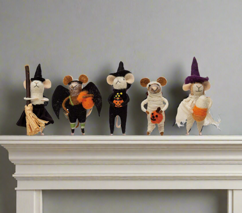 Wool Felt Halloween Mice