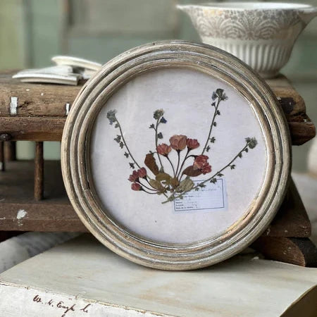 Framed Pressed Flower Art - Round