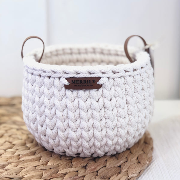 6” Handcrafted Basket | Natural