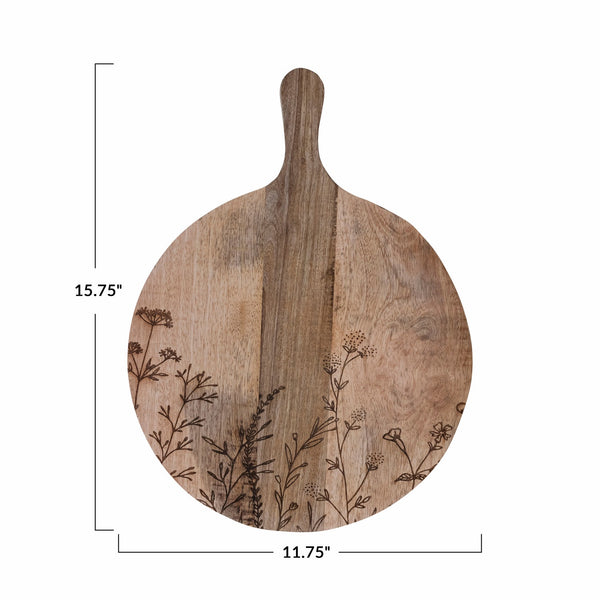 Mango Wood Etched Serving Board