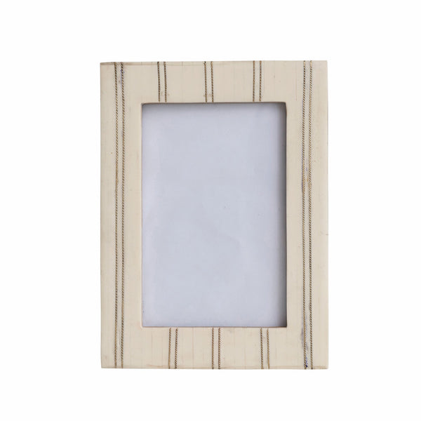Cream Photo Frame with Metal Inlay