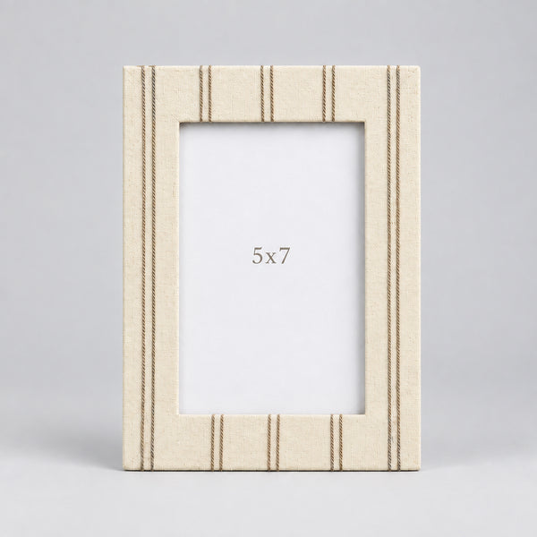 Cream Photo Frame with Metal Inlay
