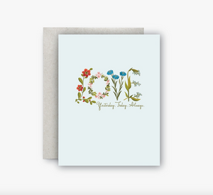 LOVE Floral Wedding Card