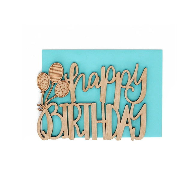 Happy Birthday Thick Wood Card