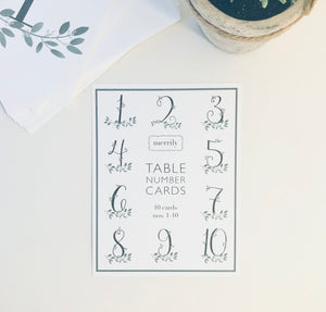 Botanical Table Number Set