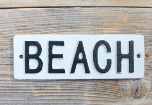 Cast Iron Beach Sign