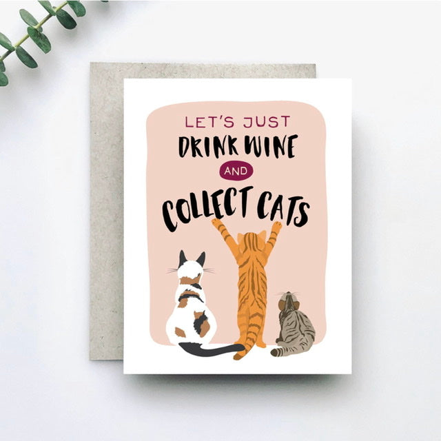 Drink Wine, Collect Cats Card