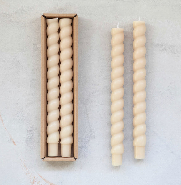 Twisted Taper Candle - Boxed Set of 2