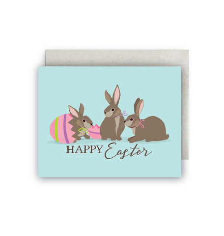 Happy Easter Bunnies Greeting Card