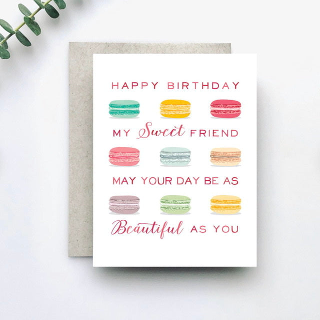 Sweet Friend Macaron Birthday Card