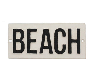 Cast Iron Beach Sign