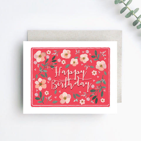 Pretty Poppies Birthday Card