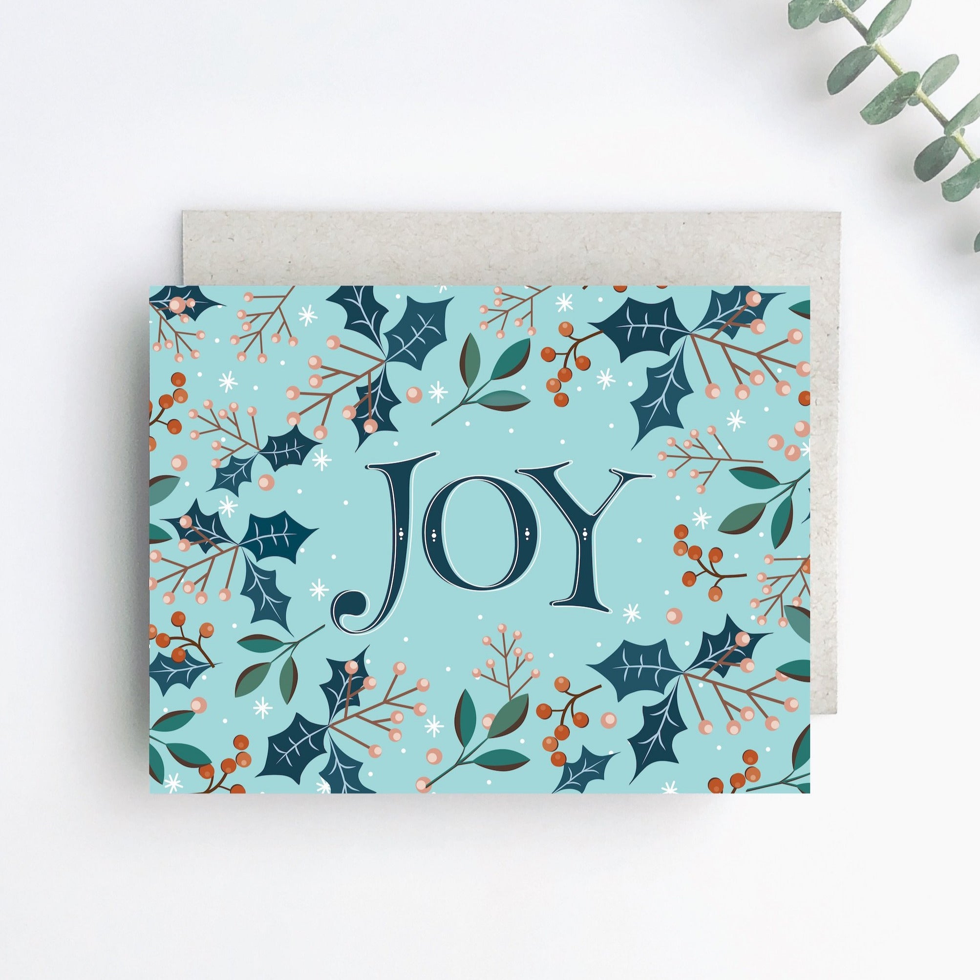 Holly Joy Holiday Greeting Card